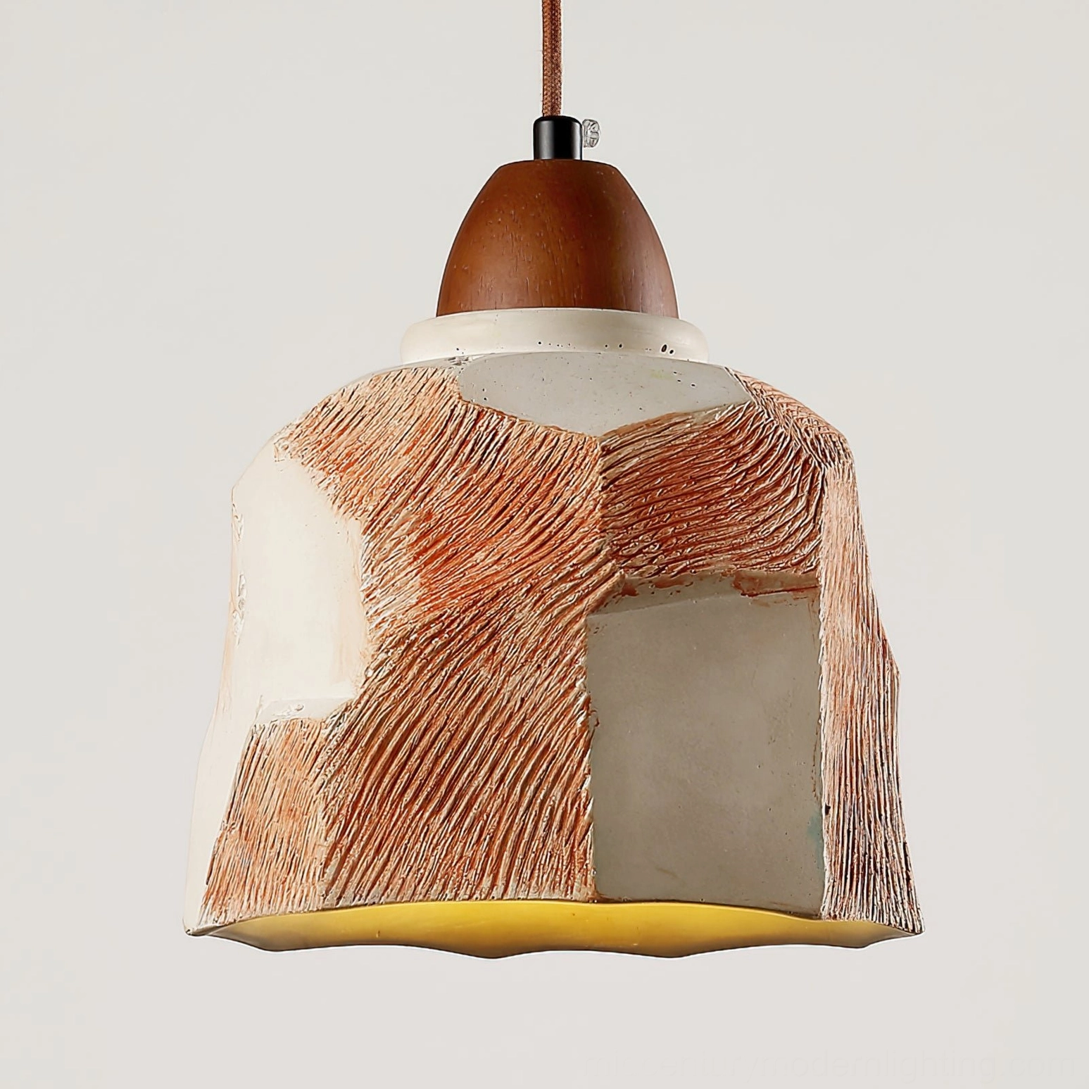 Close-up detail of Havre pendant lamp showing handcrafted ceramic texture and material quality