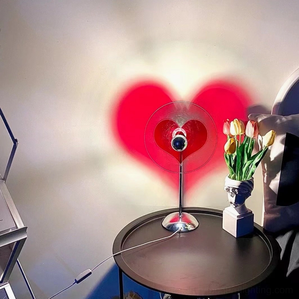 Heart projection lamp inspiring creativity while maintaining professional appeal in office environments