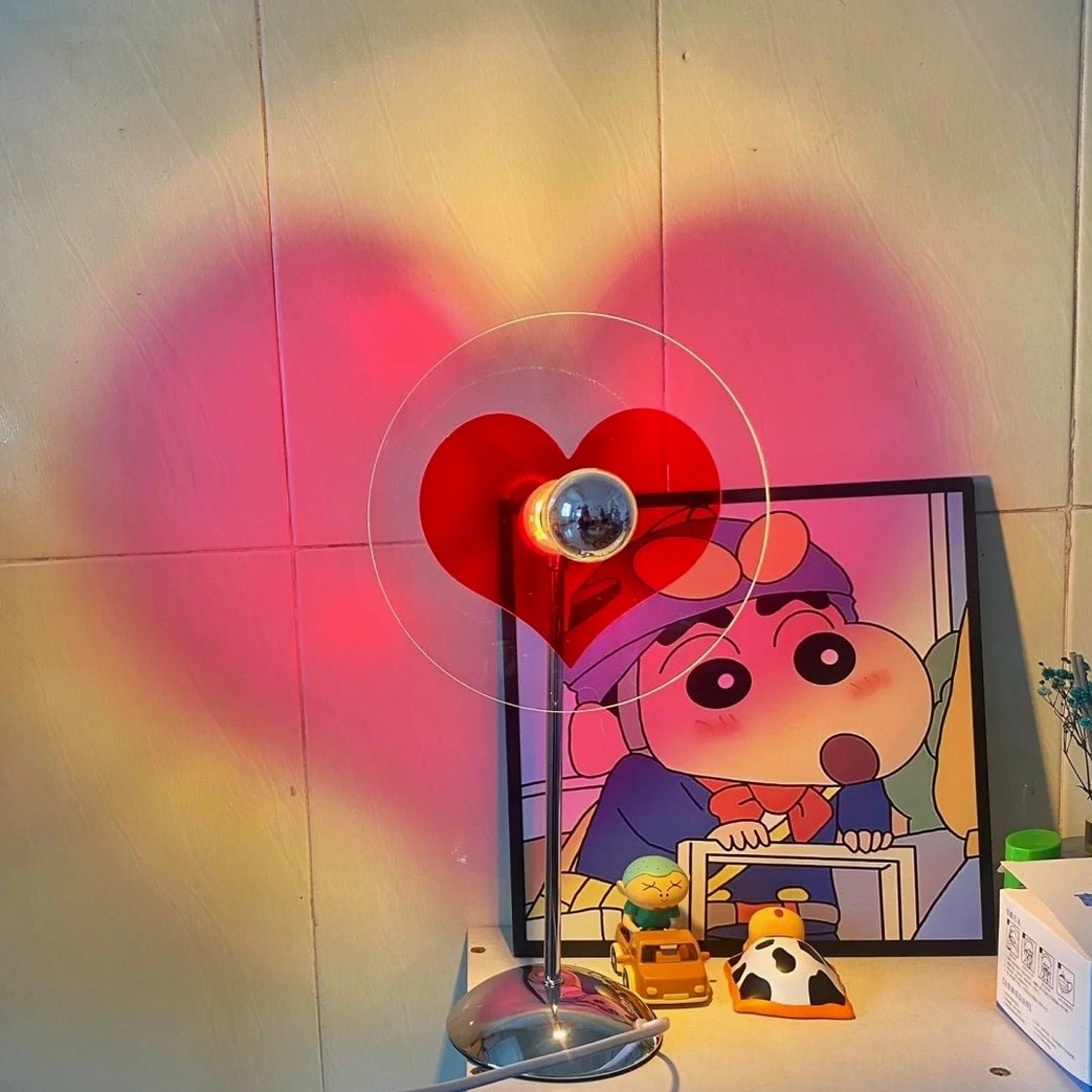 Heart projection lamp with touch switch control and non-dimmable LED technology for reliable performance