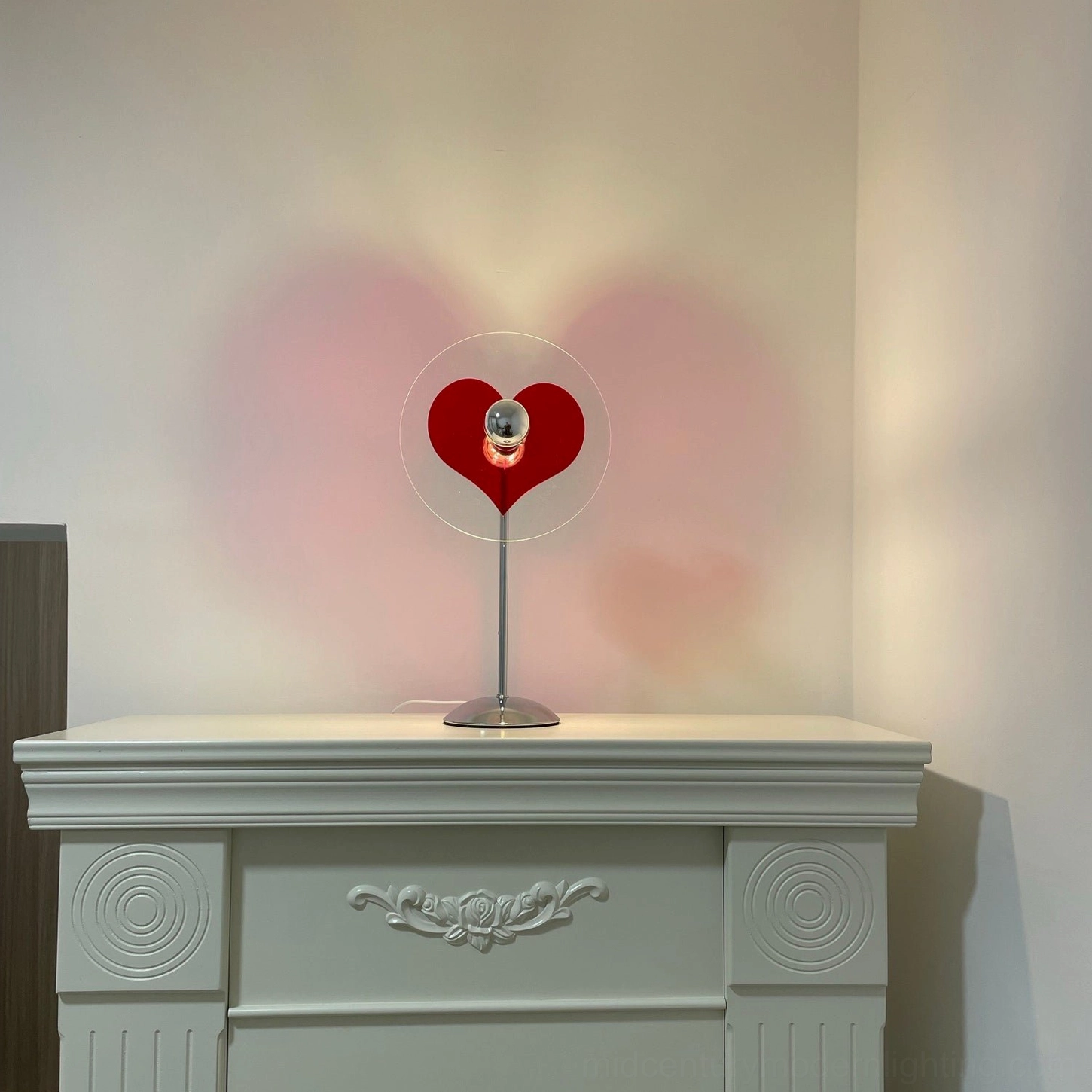 Heart projection lamp infusing personal spaces with warmth, connection, and everyday beauty symbolism