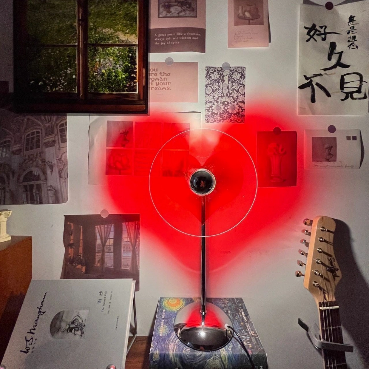Heart-shaped LED lamp as investment in emotional design and daily meaningful environmental intention