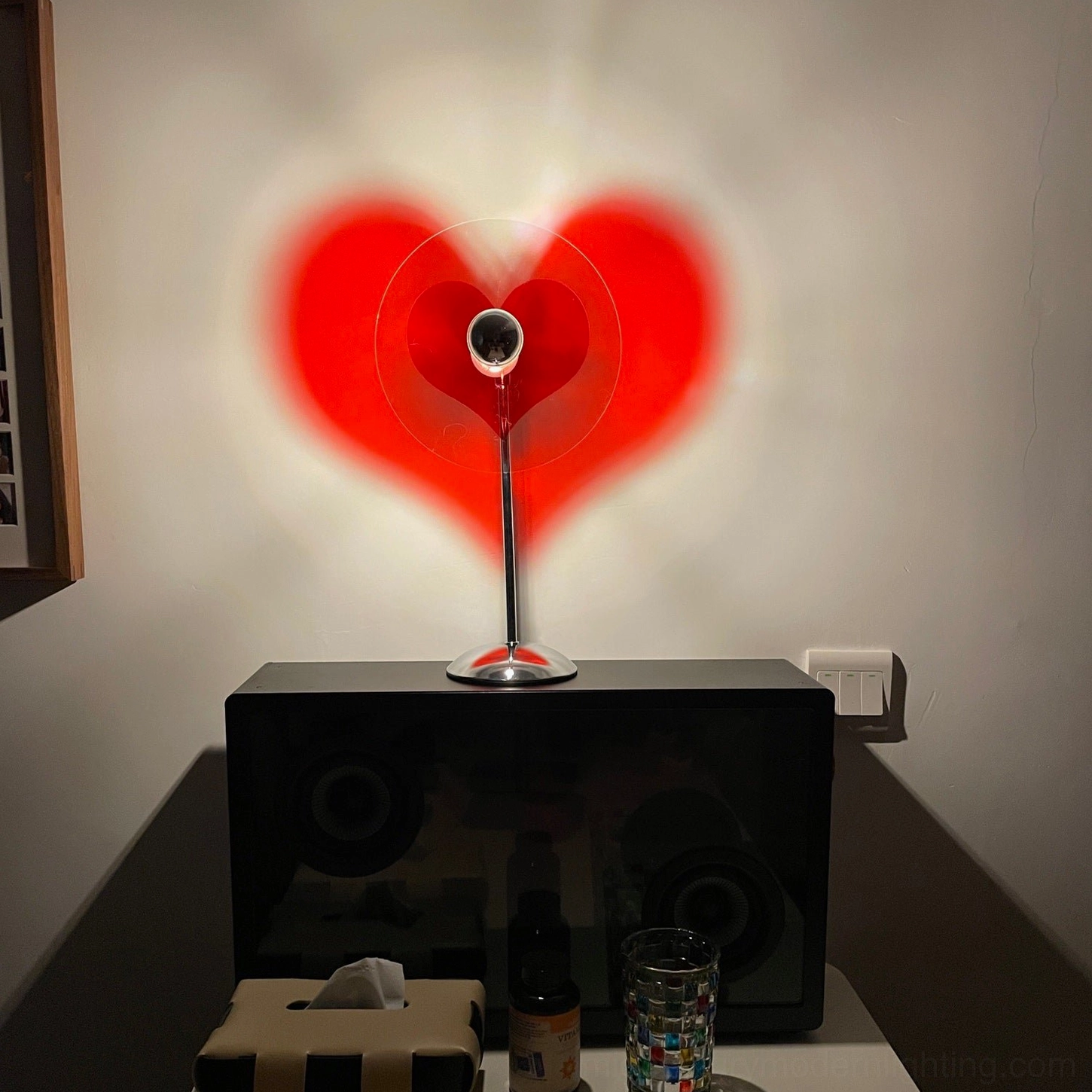 Heart-shaped LED lamp blending contemporary minimalist design with timeless romantic symbolism and meaning