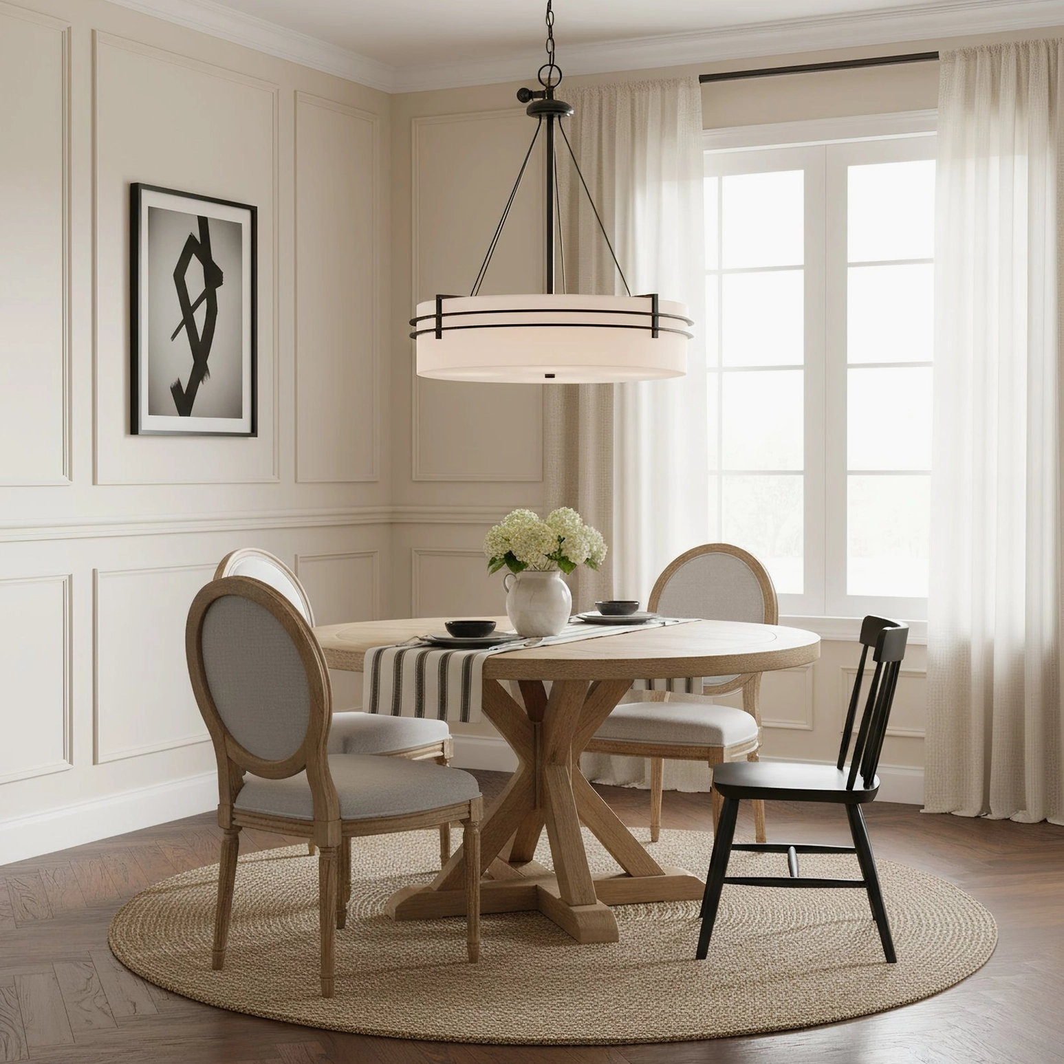 Heddle chandelier available sizes comparison modern lighting fixture