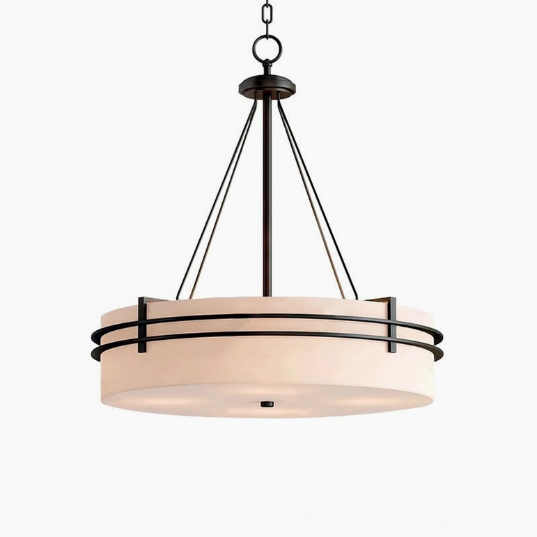 Small Heddle pendant lamp 60cm diameter in dining or bedroom interior application
