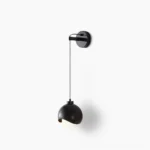 Helmet pendant wall lamp matte black minimalist design studio flat view