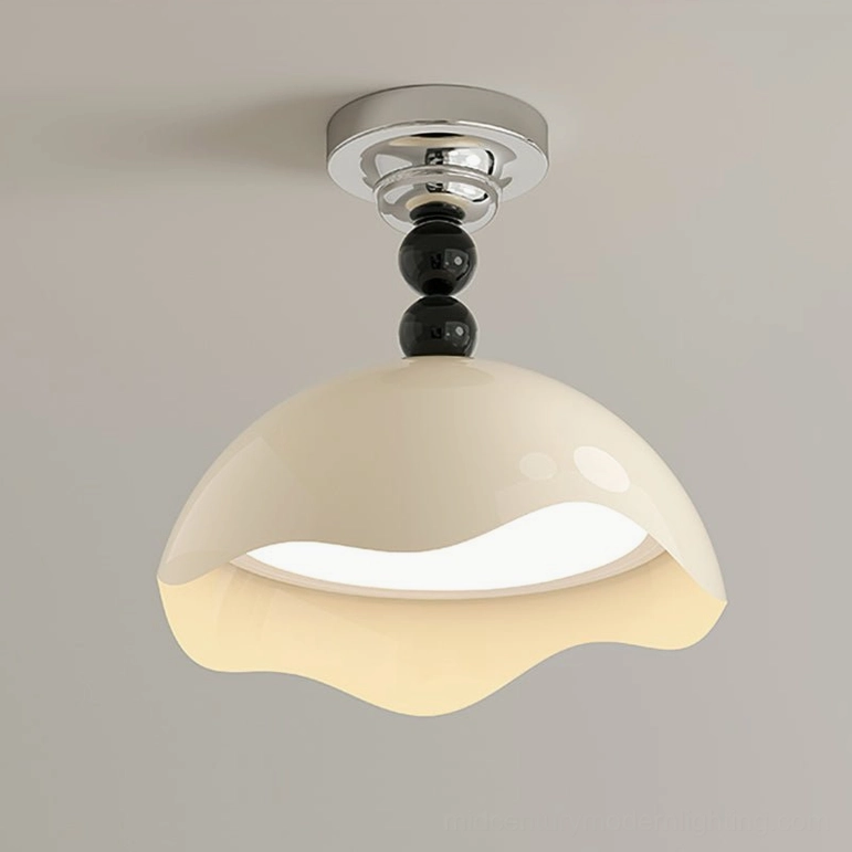 Henry large ceiling lamp variant (45cm diameter) with warm light on, showing full brightness and illumination capacity for spacious rooms