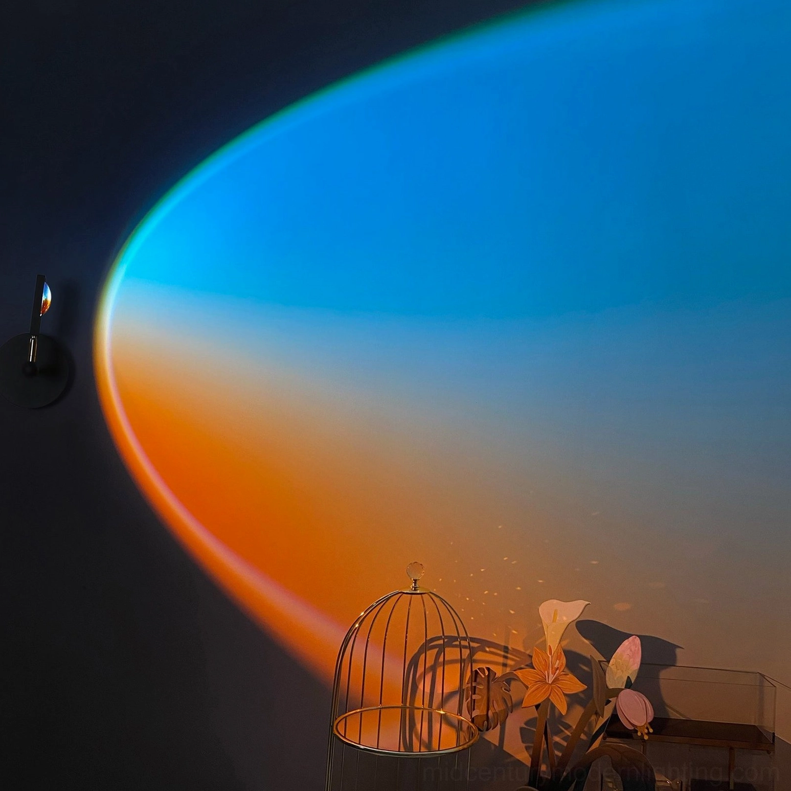 Sunset Halo Horizon projection blue sky orange gradient artistic mood lighting installation