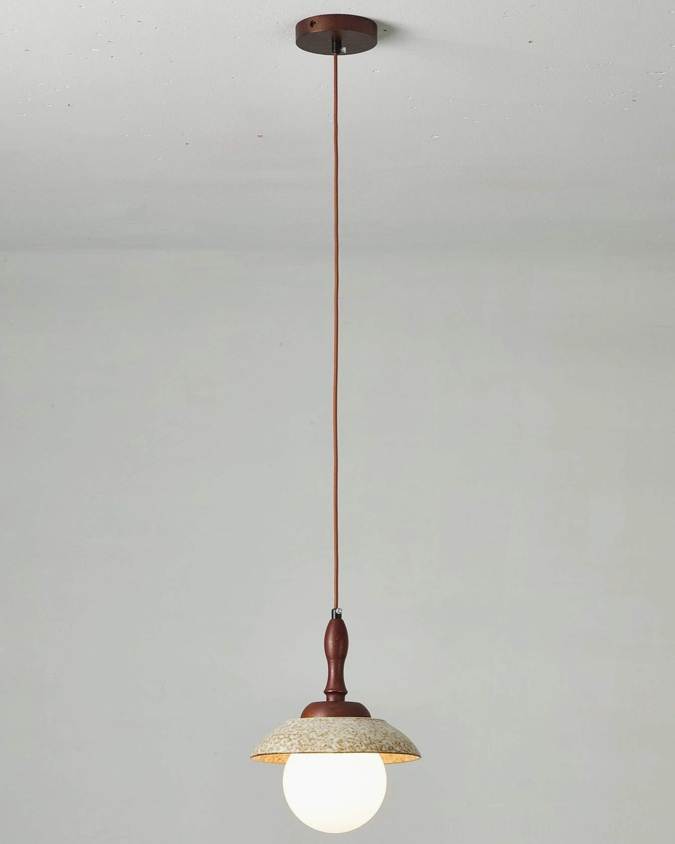 Humboldt walnut wood pendant light shade diffusion and light emission