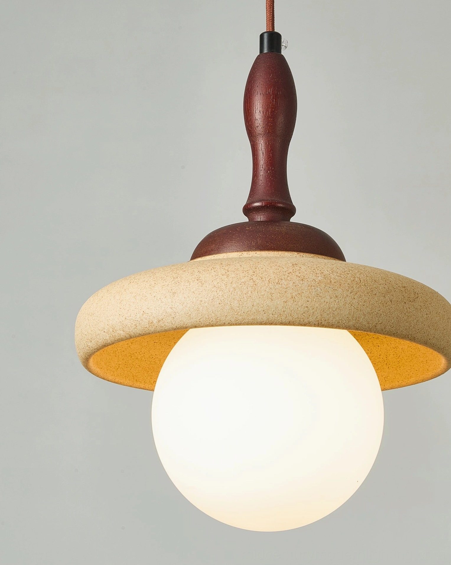 Humboldt walnut wood pendant light LED bulb modern efficiency option