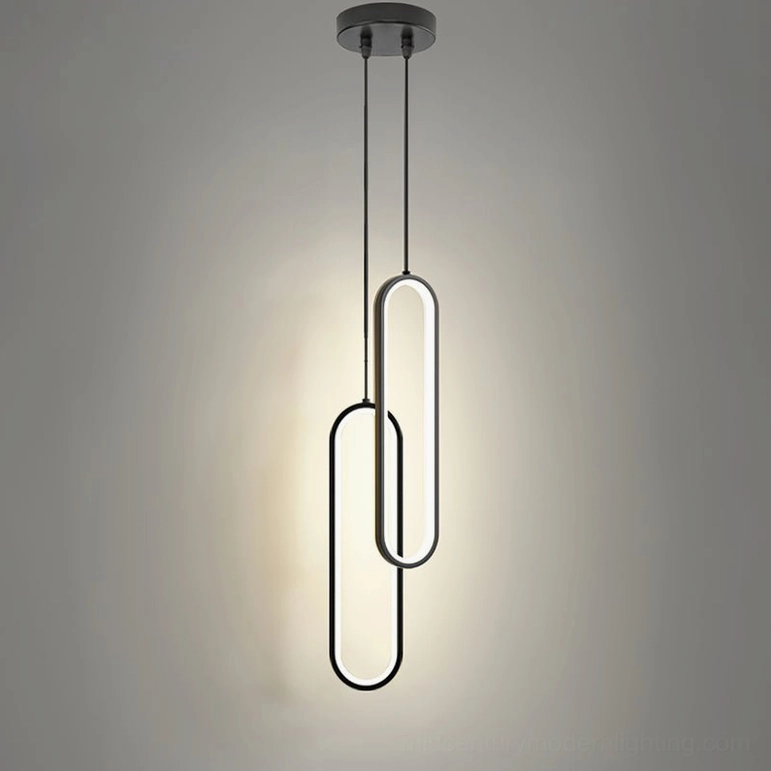 Huron double head black pendant lights matte finish contemporary home fixtures