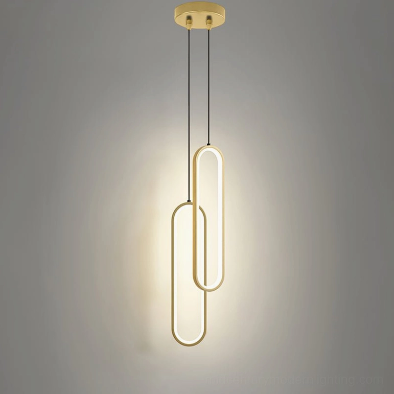 Huron double head gold pendant lights luxury contemporary interior design solution