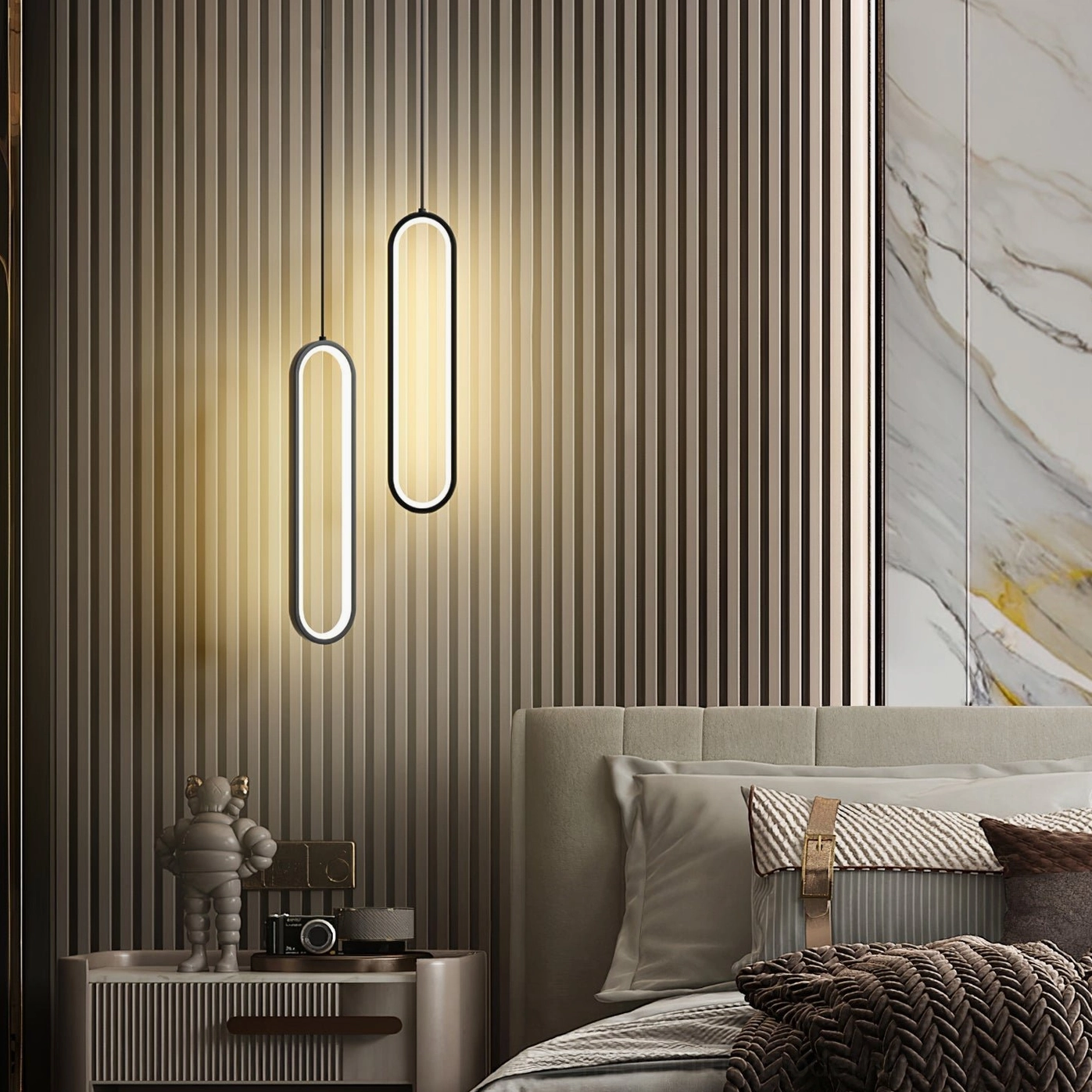 Huron oval pendant lights contemporary home suspended fixture modern aesthetic