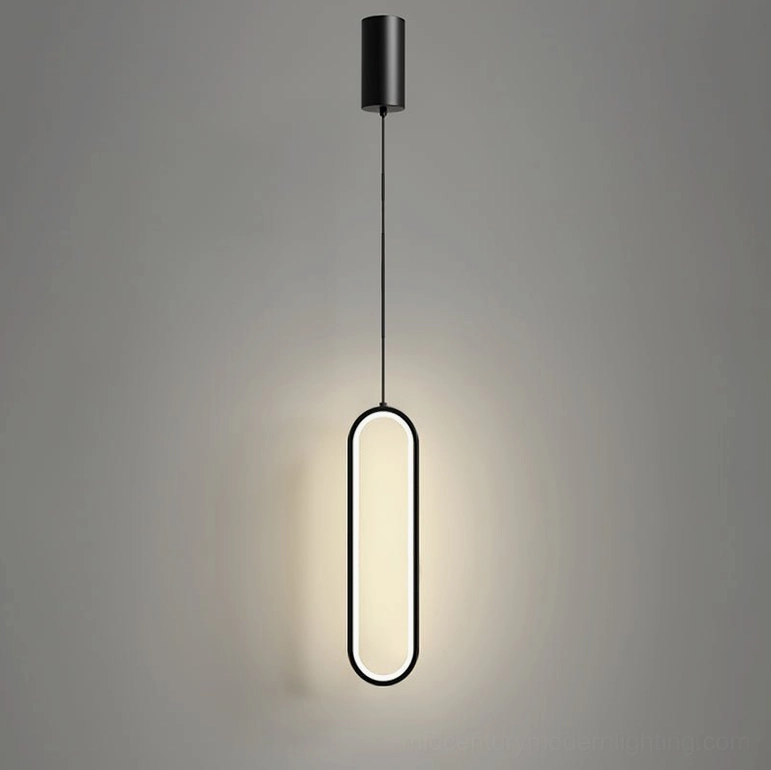 Huron single head black pendant light modern bedroom cool or neutral white option