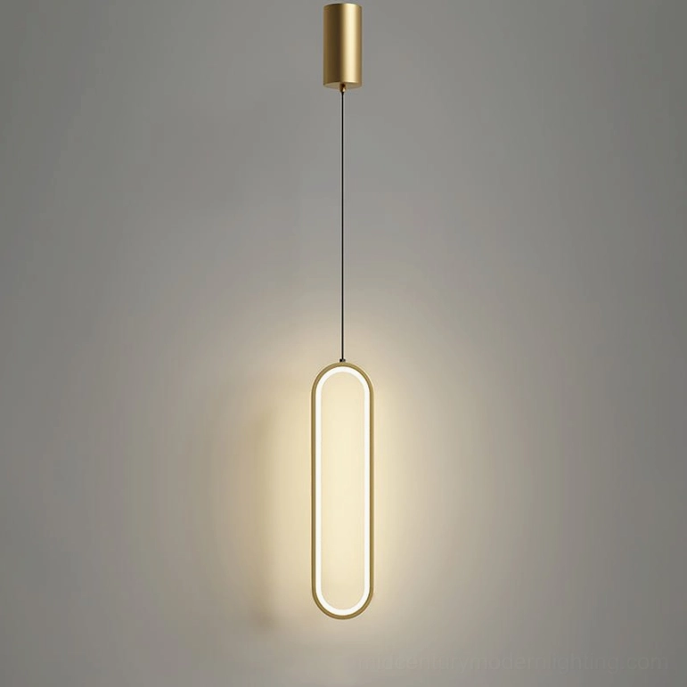Huron single head gold pendant light polished finish modern minimalist style