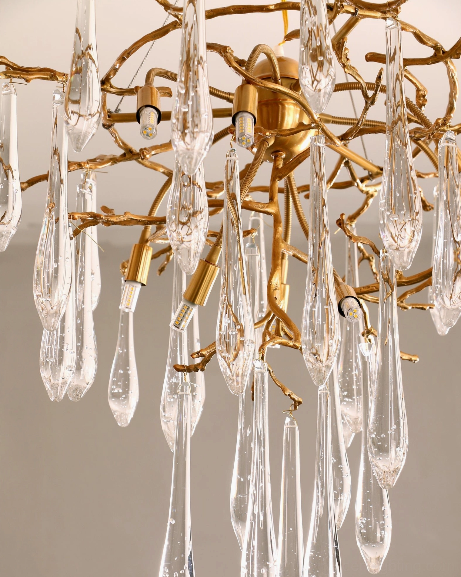 Icicle crystal pendant lamp size comparison large medium small options available