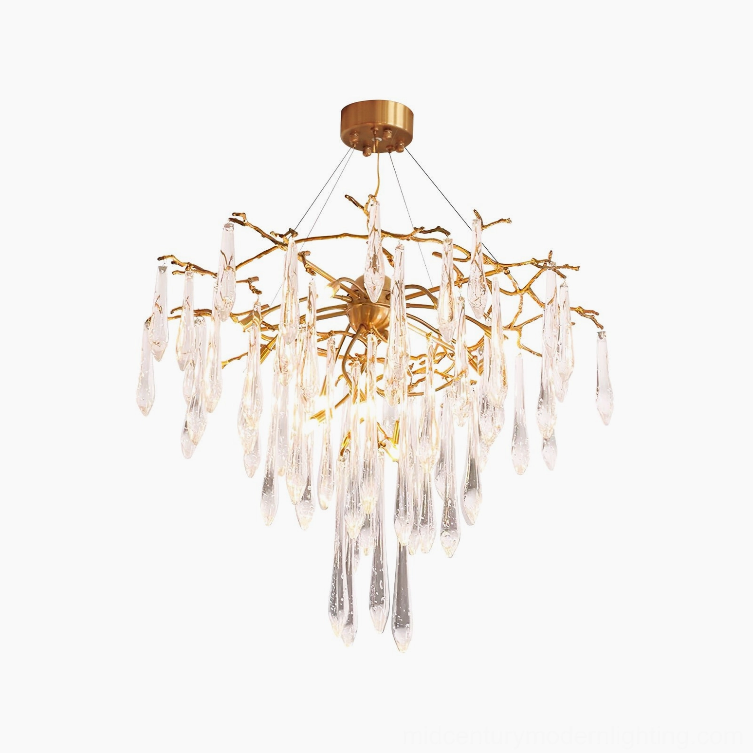 Icicle crystal pendant lamp versatile installation living room bedroom kitchen dining area