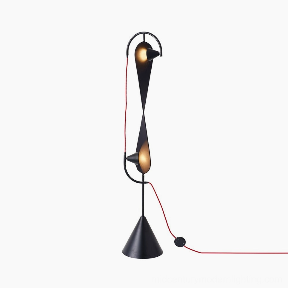Infinite Floor Lamp complete view in neutral interior showing sculptural elegance and 360-degree light distribution