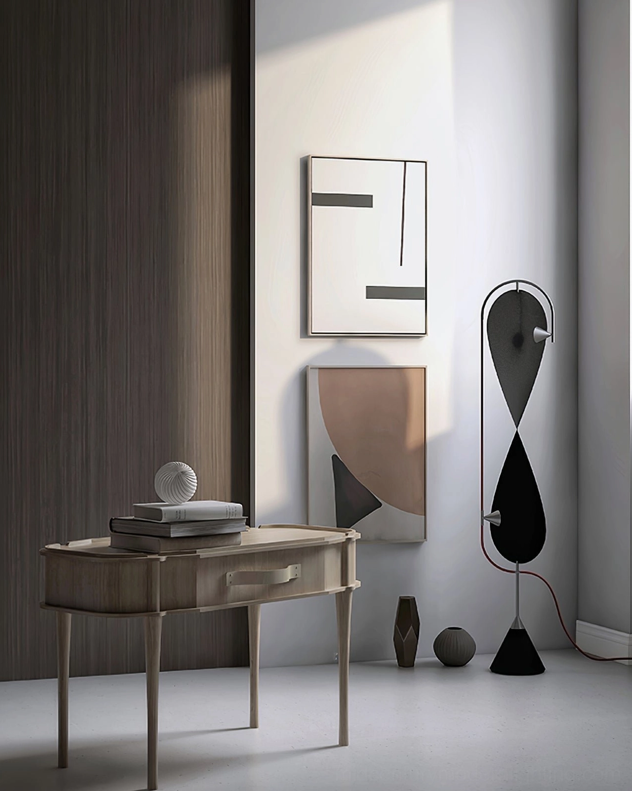 Infinite Floor Lamp architectural view highlighting geometric infinity design and sculptural metal framework