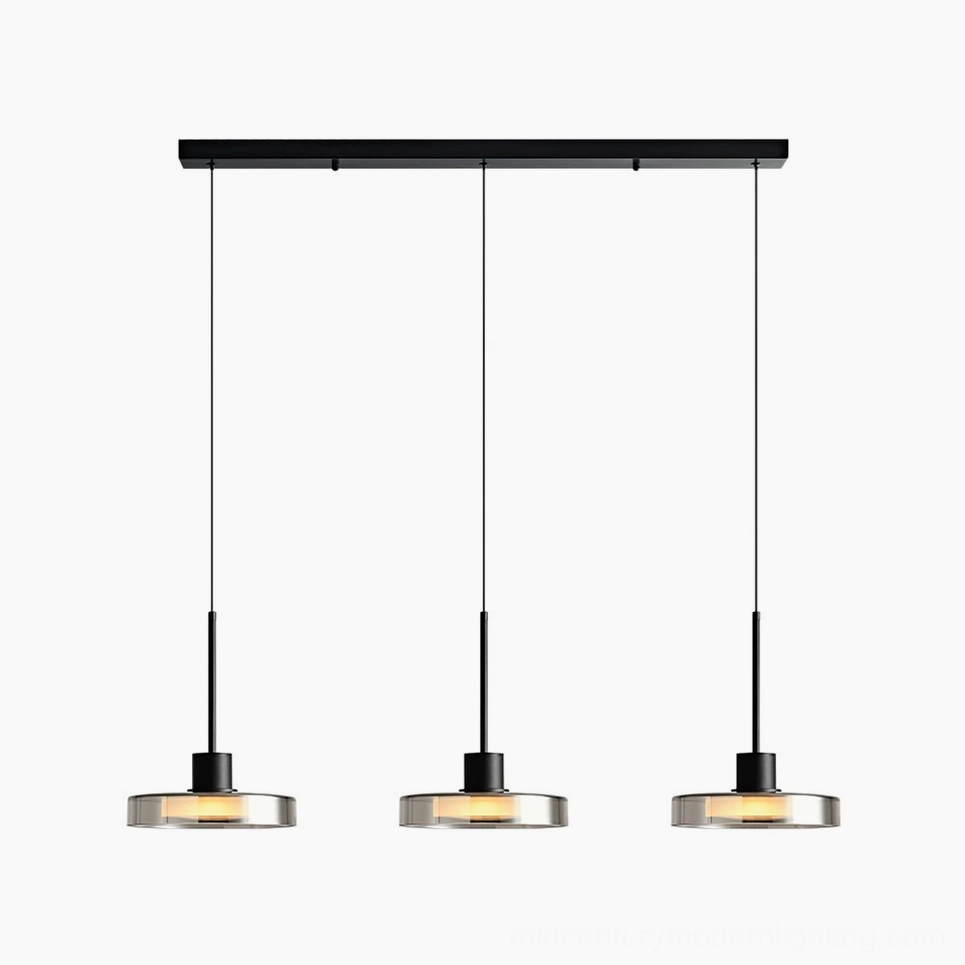 Iris three-head pendant cluster 39.4 inch diameter configuration for dining room lighting