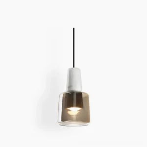 Issa marble and smoke grey glass pendant lamp studio shot on white background modern minimalist lighting