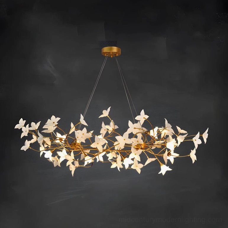 Jasmine Branch Chandelier all sizes - round and linear models, complete collection