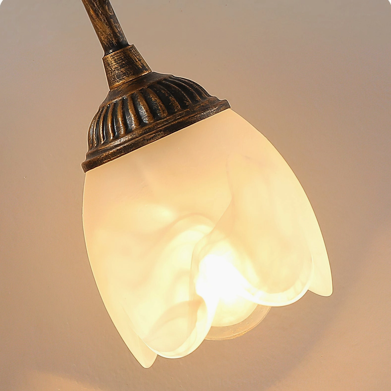 Jasmine wall sconce detailed view highlighting premium glass material and brass mounting bracket