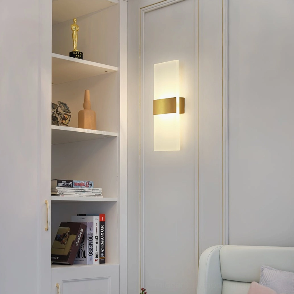 Mid-century inspired wall lamp displaying vertical orientation and balanced light diffusion