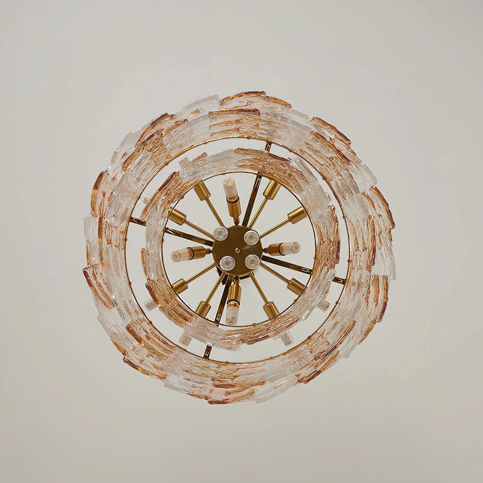 Large Jigsaw tiered glass chandelier 80cm height statement piece for grand foyer and penthouse spaces