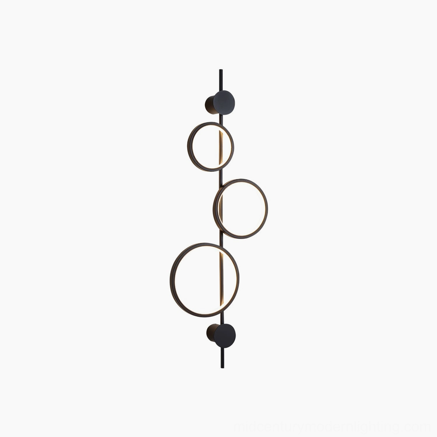 Jocco black ring wall lamp vertical orientation minimalist modern home lighting design