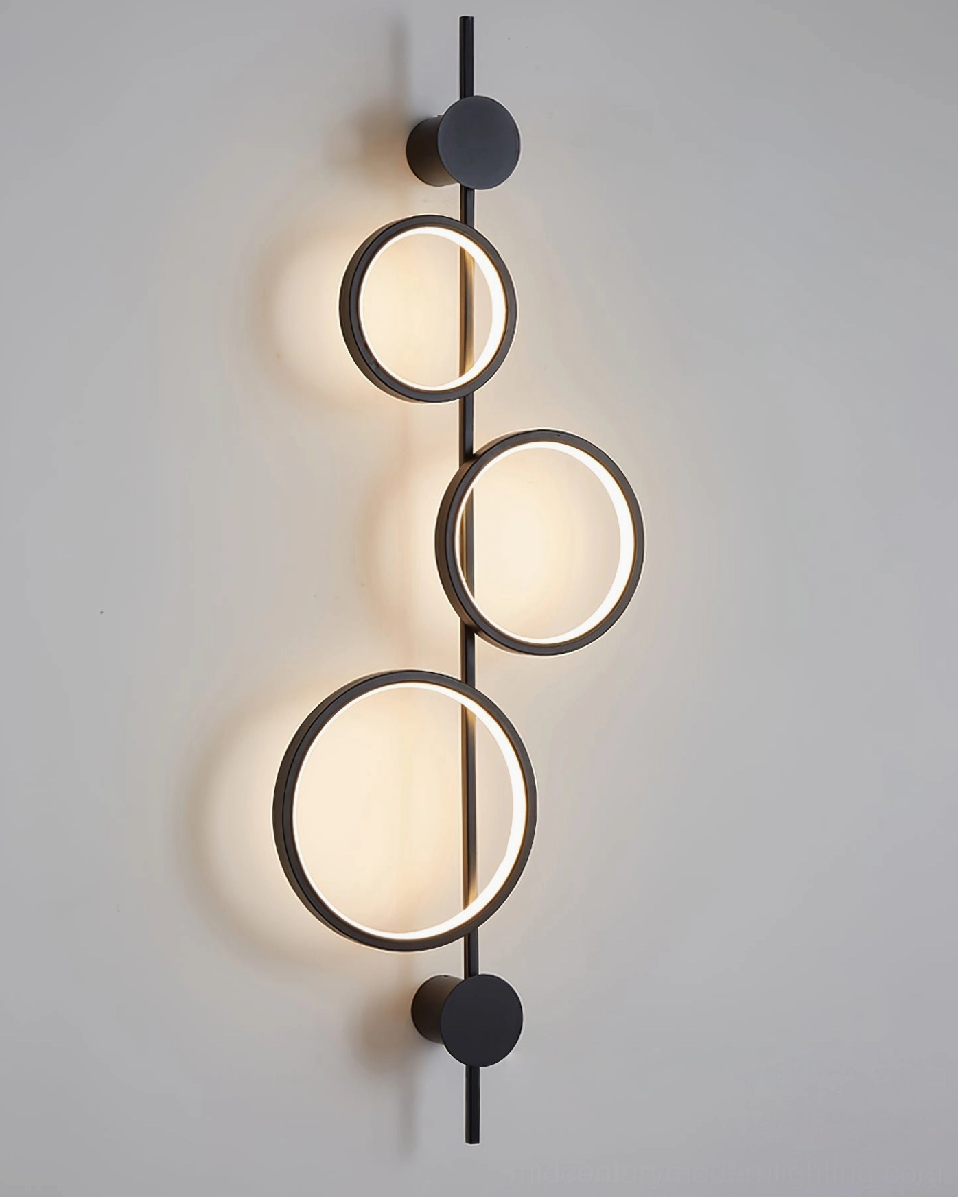 Jocco grey finish vertical ring wall lamp modern interior wall mounted configuration