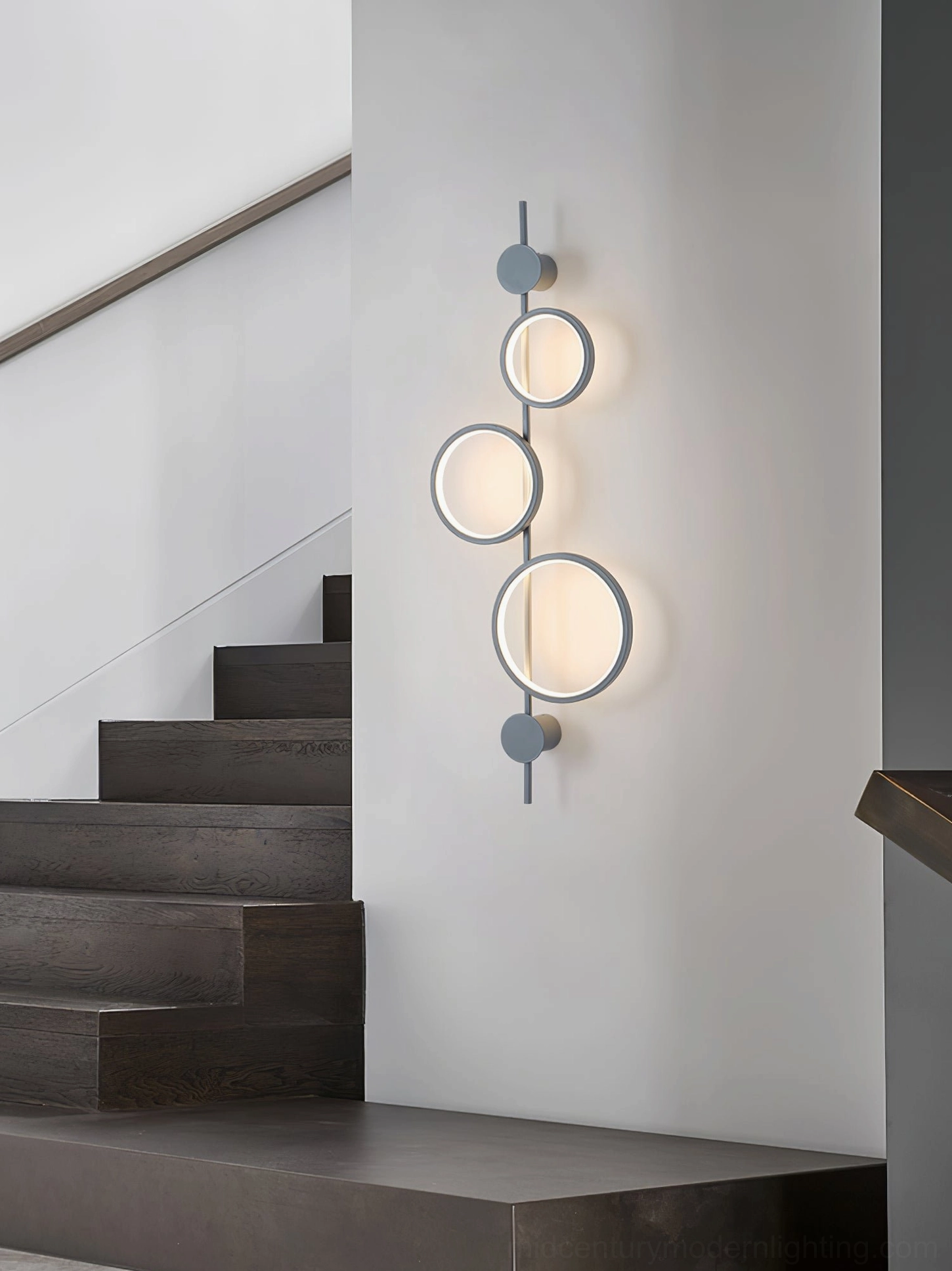 Jocco wall lamp installed in modern bedroom as sculptural accent lighting focal point