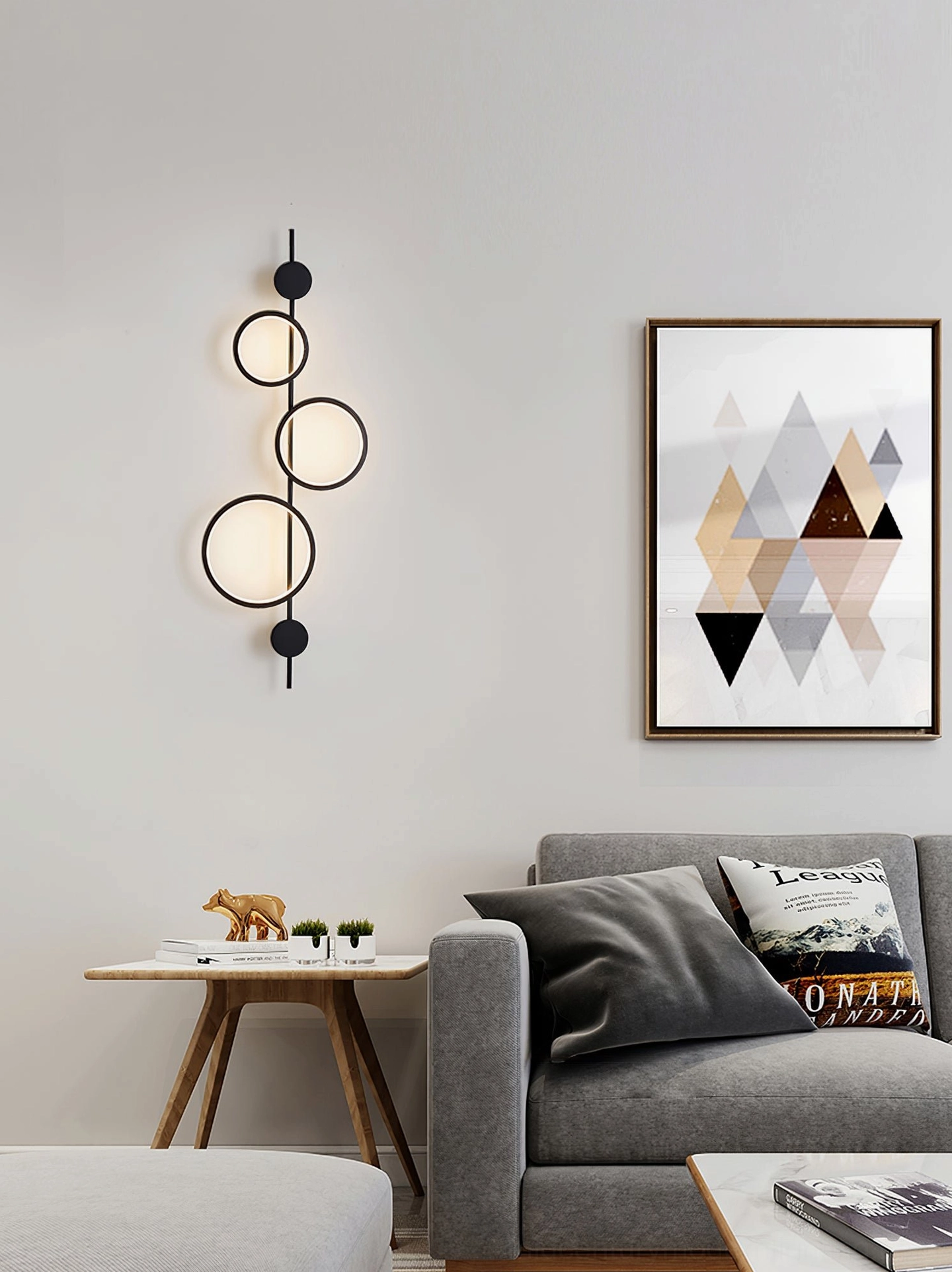 Jocco ring wall lamp matte black finish contemporary minimalist home interior design