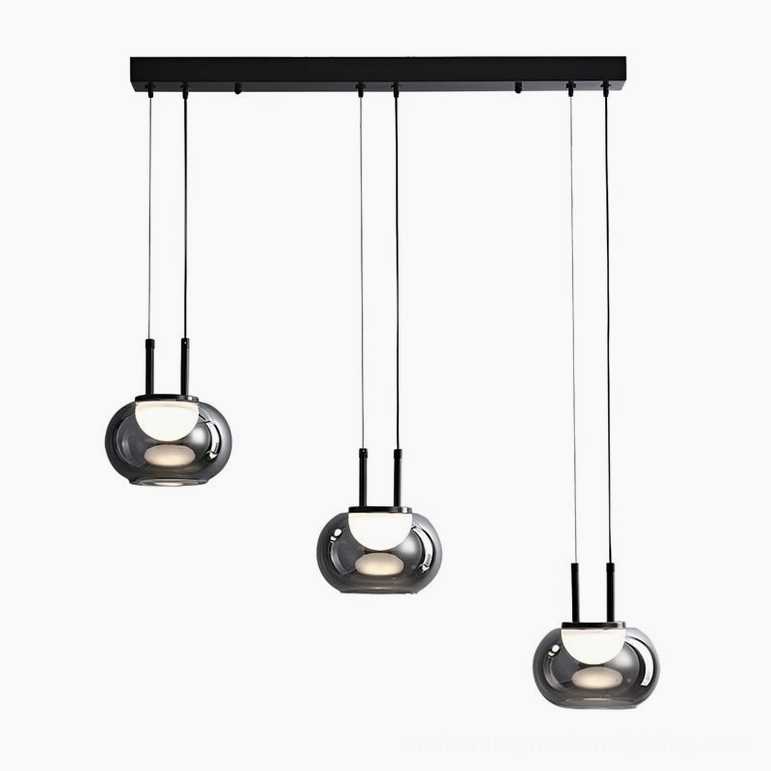 Three-head Johan pendant light cluster full product shot setup