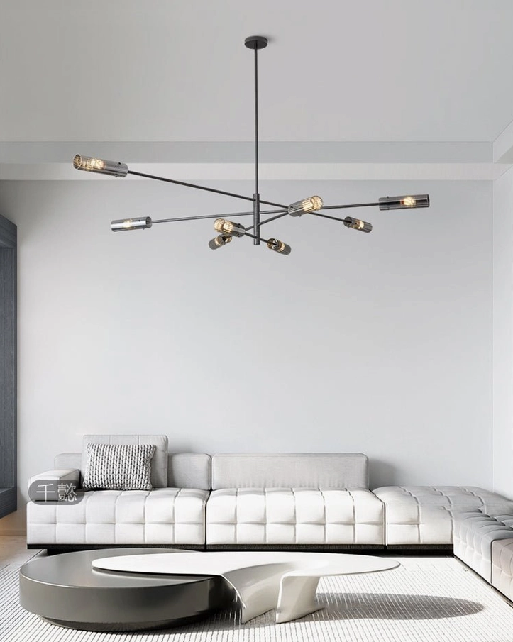 Jordy chandelier ribbed glass diffuser light distribution effect warm glow
