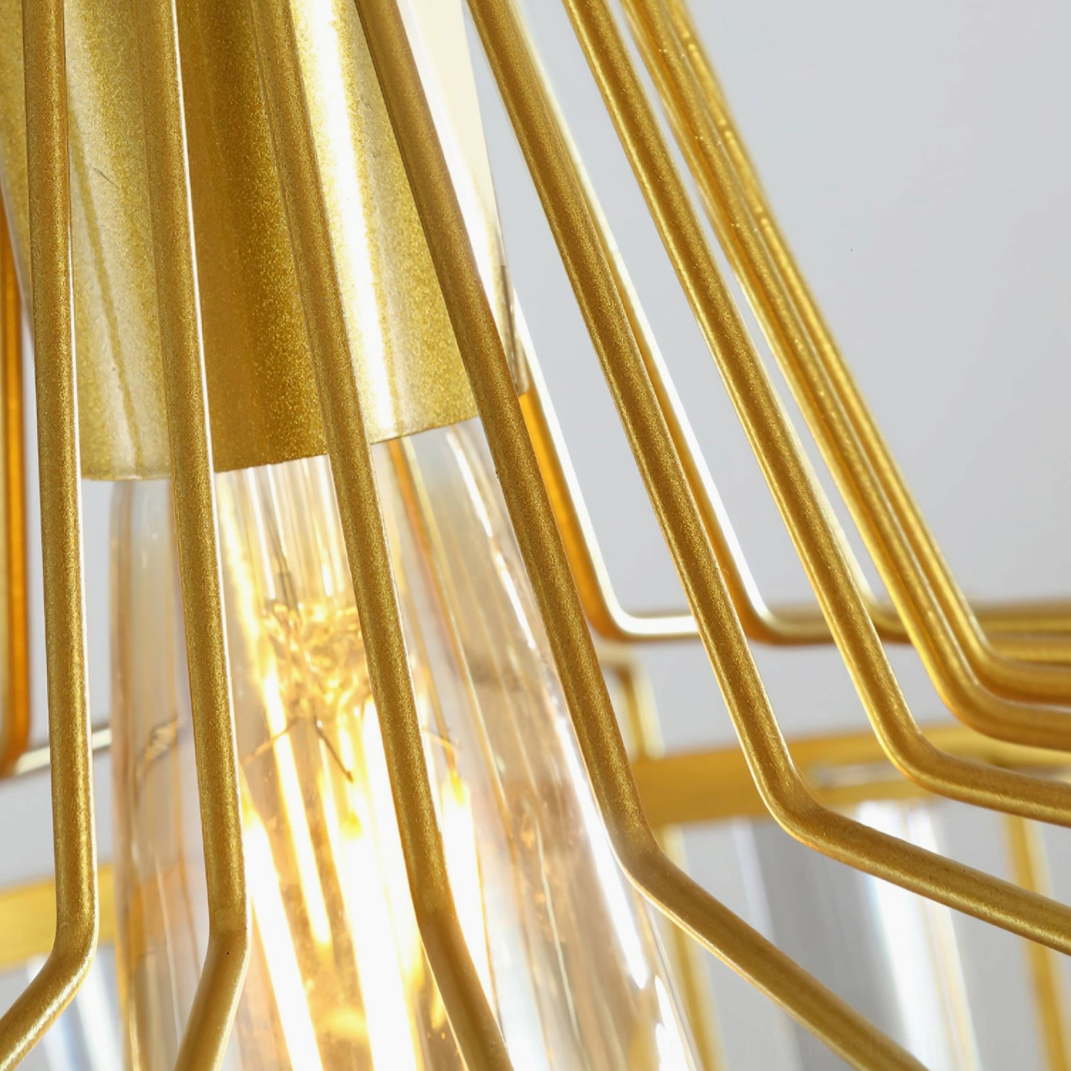 Contemporary pendant light with K9 crystal elements creating luxury minimalist ambiance