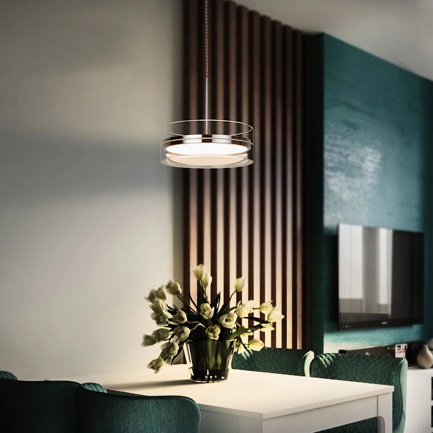 Kaede pendant lamp available in multiple finishes for diverse interior design applications