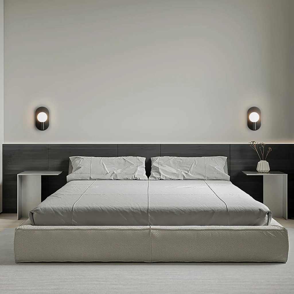Kalux mid-century wall sconce mounted display showing form and function design integration