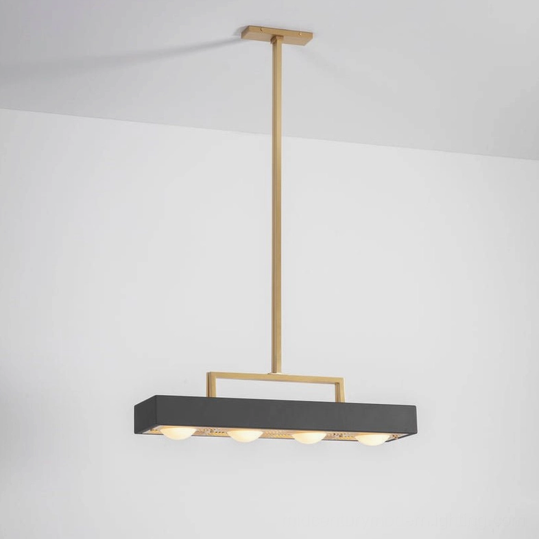 Kernel geometric pendant light side view showing matte lacquered shade and suspension