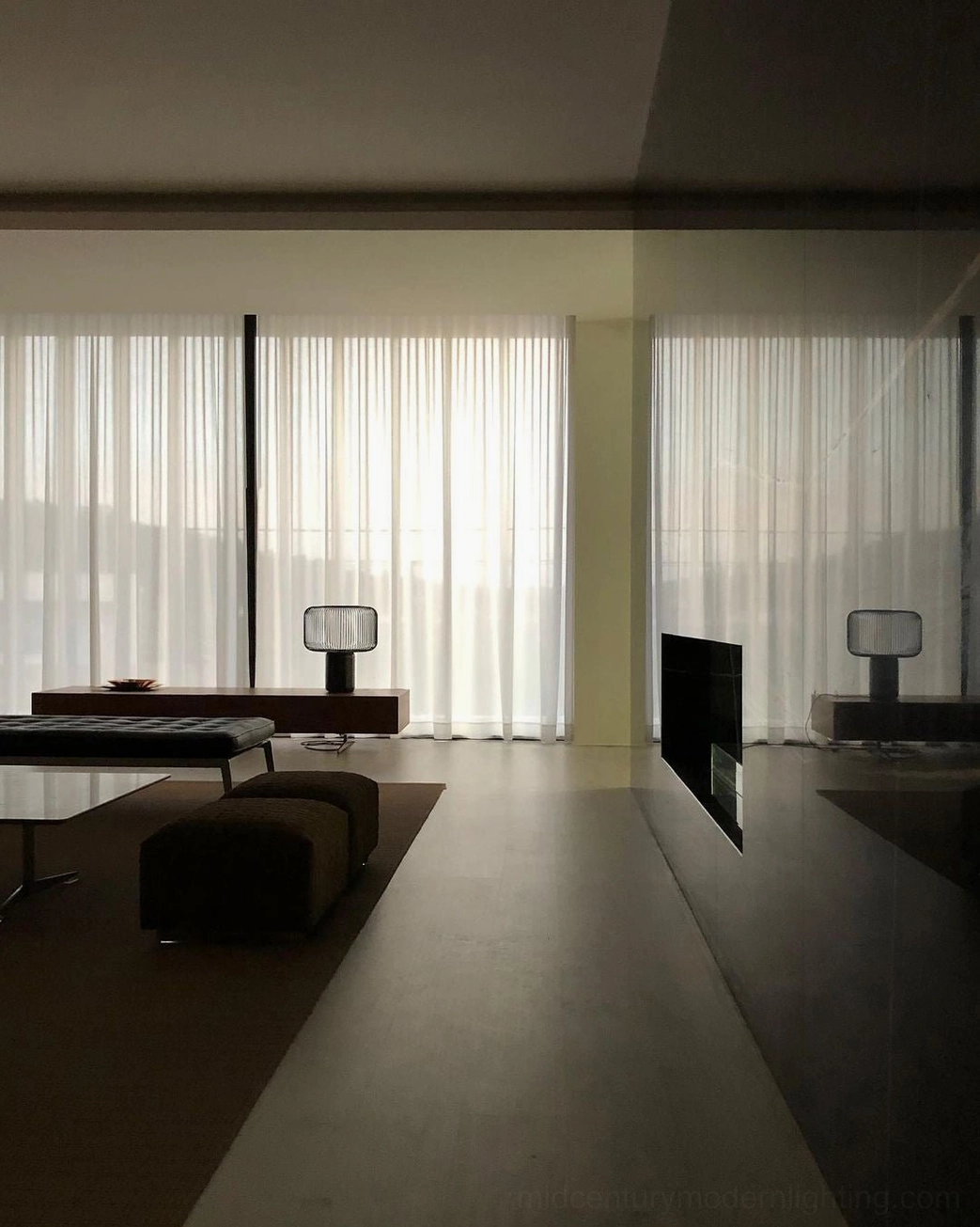 Keshi marble lamp ambient lighting creating warm atmospheric glow in modern interior
