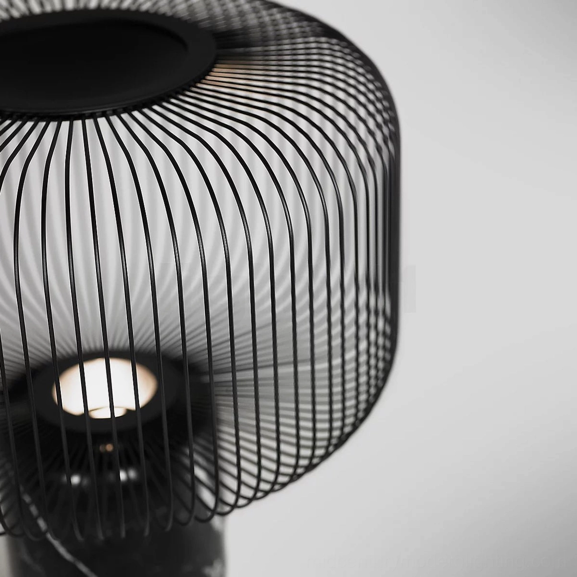 Keshi black marble table lamp minimalist design on wood console table with contemporary decor
