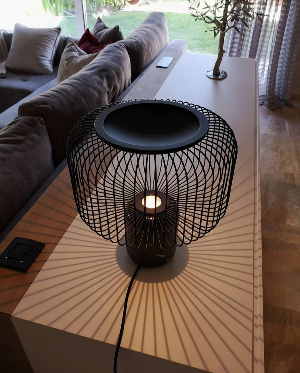 Keshi black marble table lamp Standard model office desk contemporary workspace styling