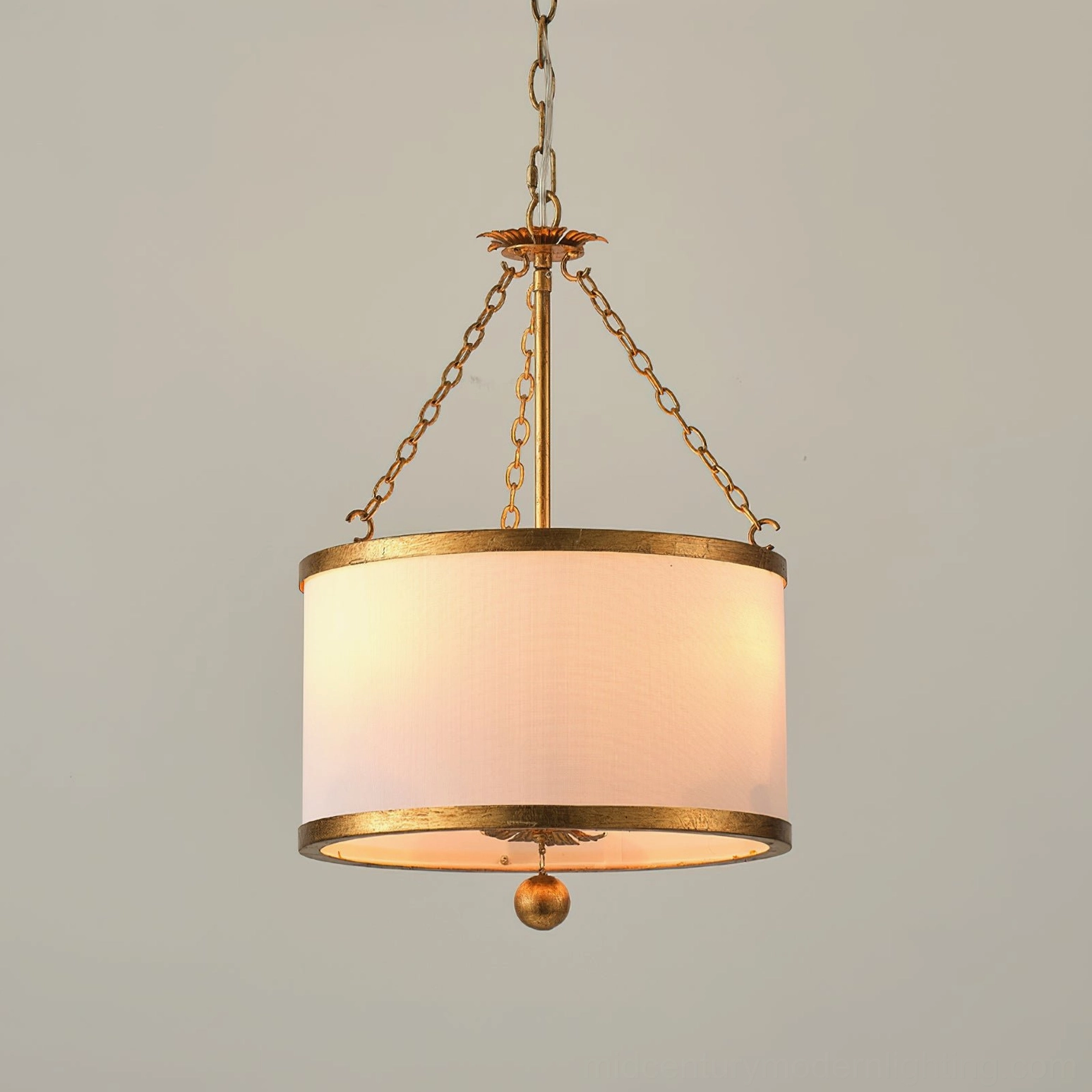 Kian drum pendant light metal frame detail showing metallic hardware and construction quality