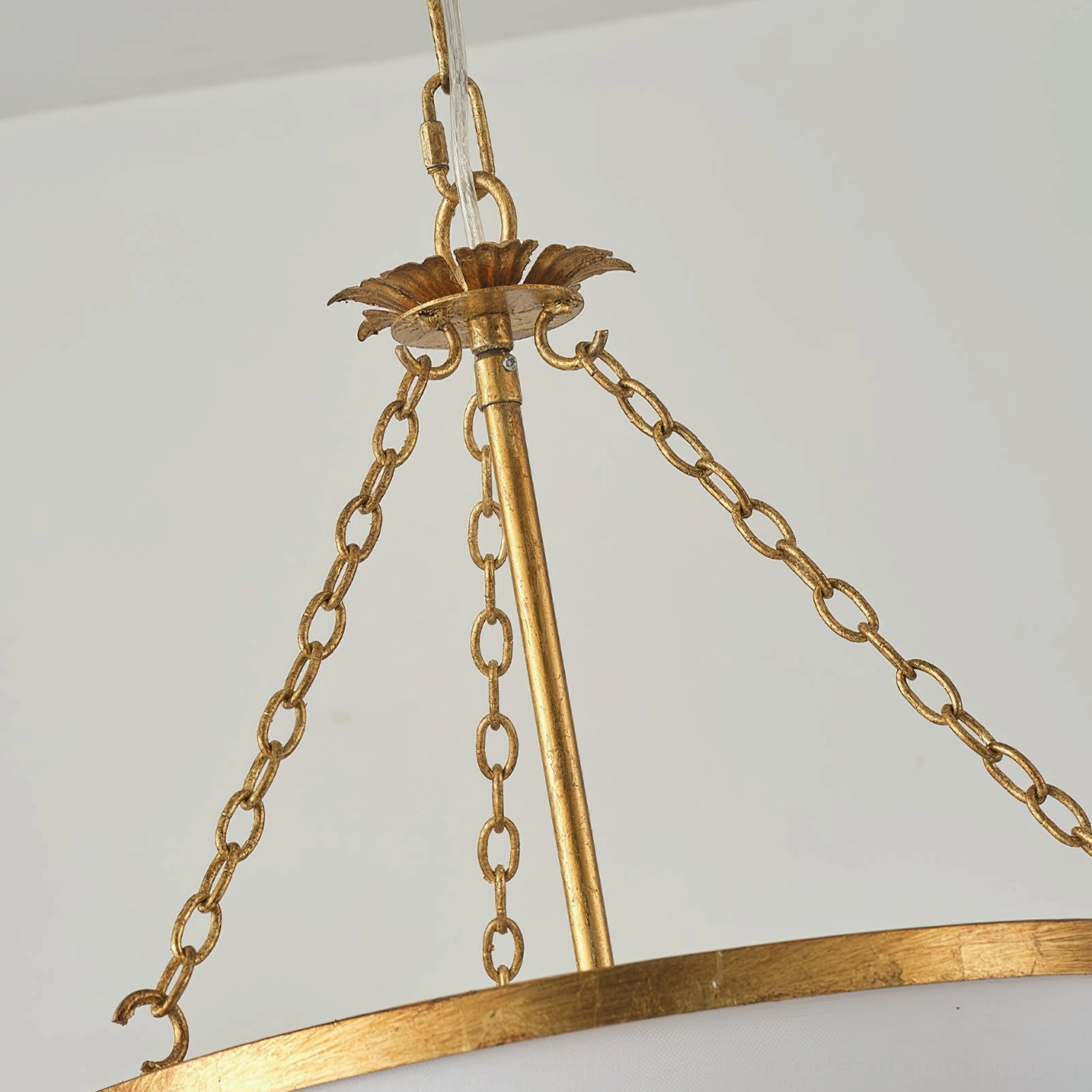 Kian drum pendant chandelier showing suspension chain adjustment and hanging mechanism