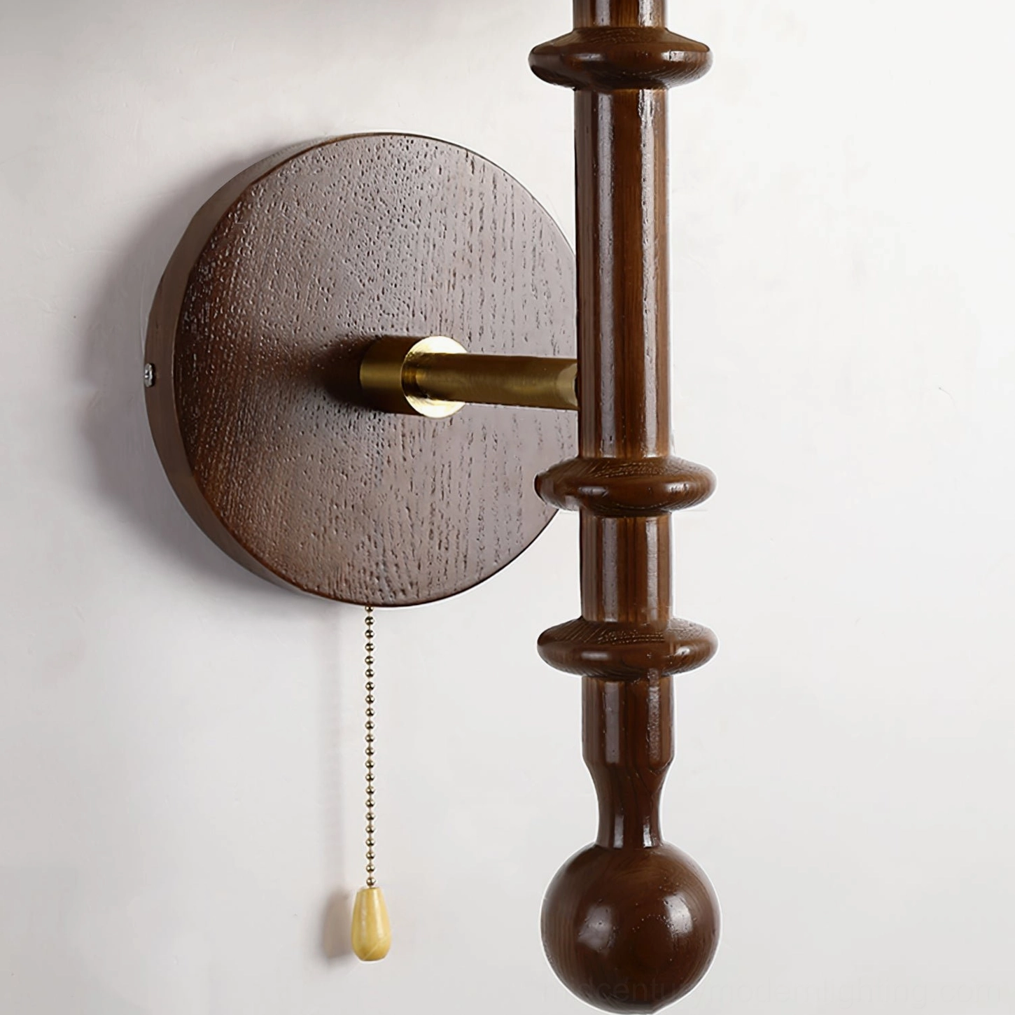 Kibo wood wall sconce structural components and metal hardware assembly detail