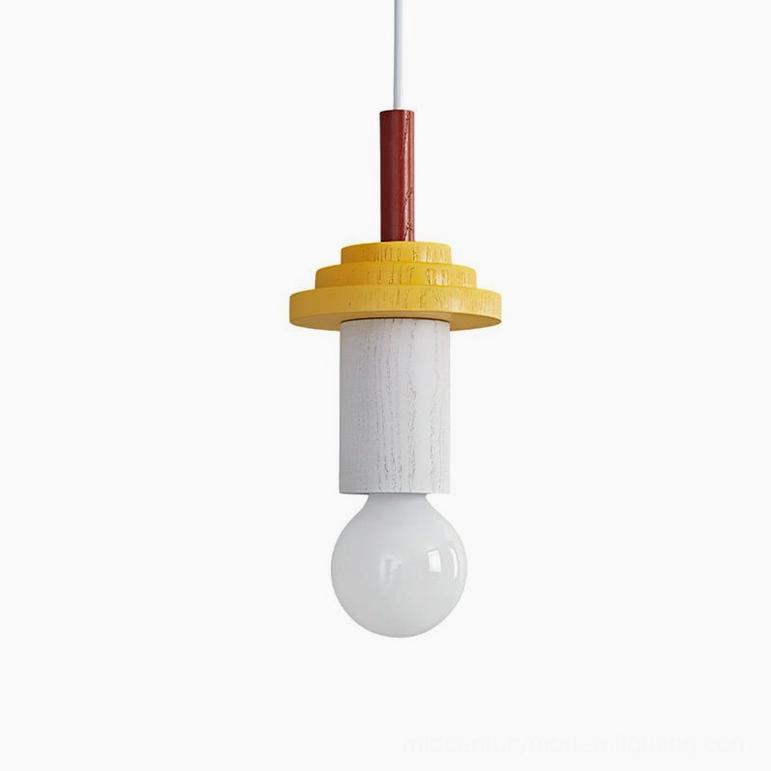 Klee pendant light Model A in yellow showcasing Memphis-inspired playful design and craftsmanship