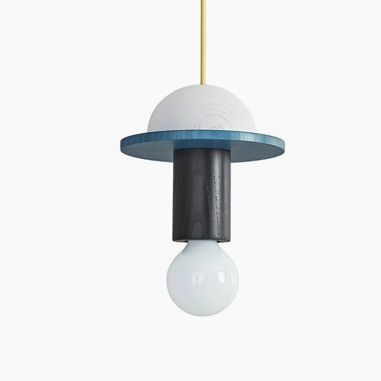 Klee pendant light Model C in black with geometric dome shade and compact proportions