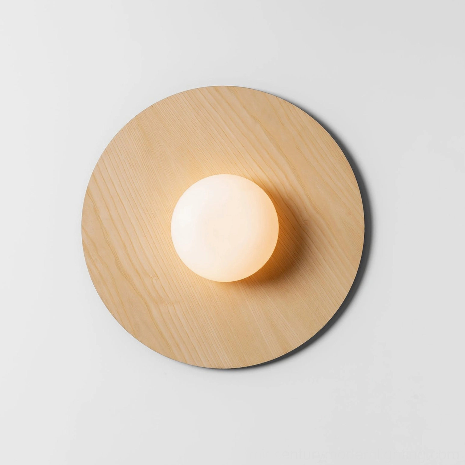 Knock round wall sconce overview, complete product view circular minimalist design all finishes