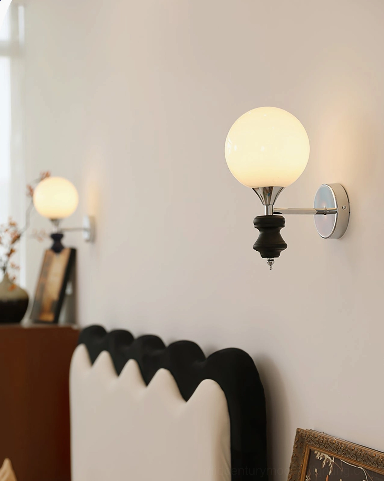Koscina wall sconce - accent lighting in contemporary home decor setting with minimalist furnishings