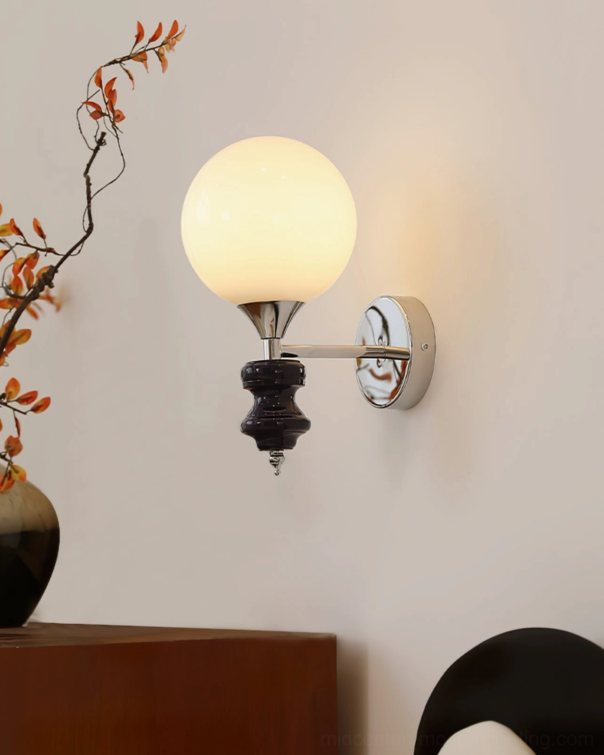 Koscina chrome wall plate and mounting system - architectural hardware detail showing installation bracket