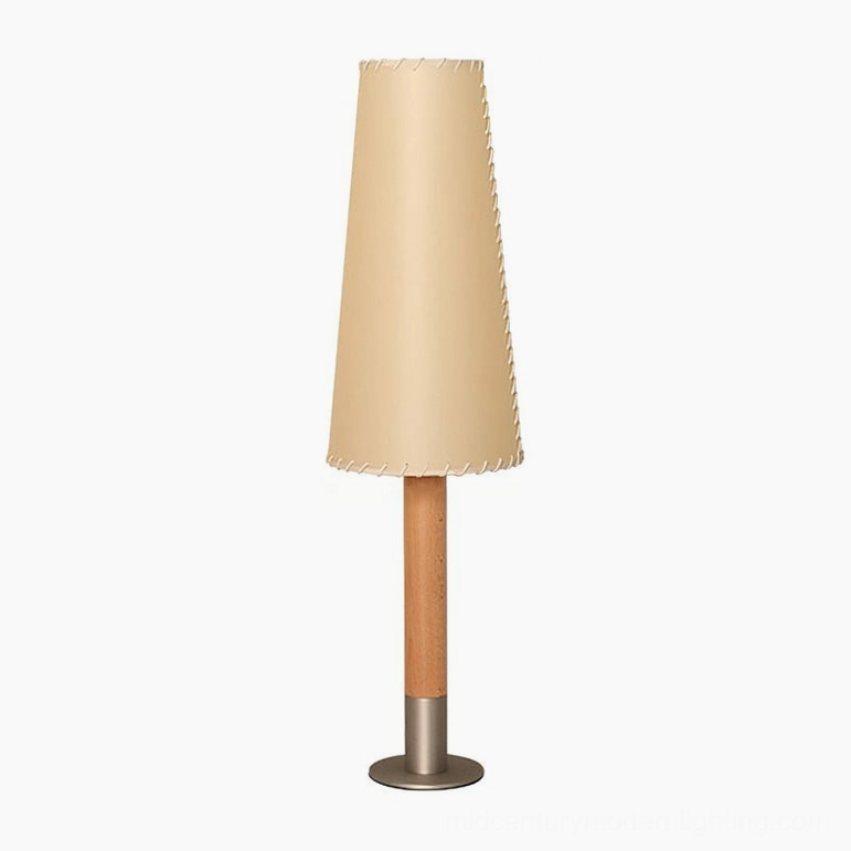 Kove parchment floor lamp complete standing light with natural finish and beige shade